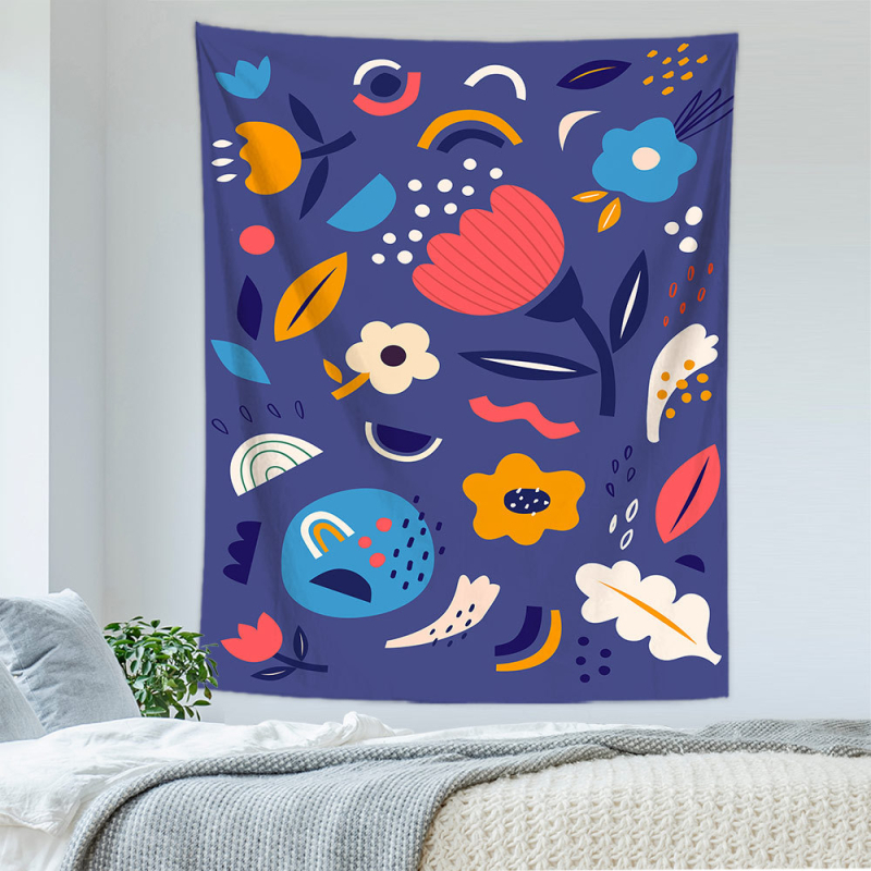 Tapiserie geometrică abstractă — 100% poliester, țesătură nețesută, dreptunghiulară, decor de perete pentru sufragerie și dormitor, Spălare manuală