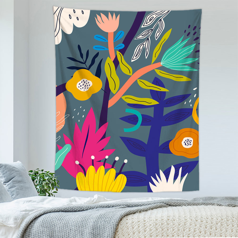 Tapiserie geometrică abstractă — 100% poliester, țesătură nețesută, dreptunghiulară, decor de perete pentru sufragerie și dormitor, Spălare manuală