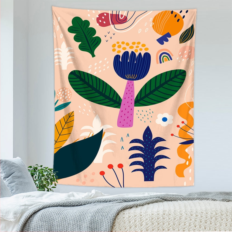 Tapiserie geometrică abstractă — 100% poliester, țesătură nețesută, dreptunghiulară, decor de perete pentru sufragerie și dormitor, Spălare manuală