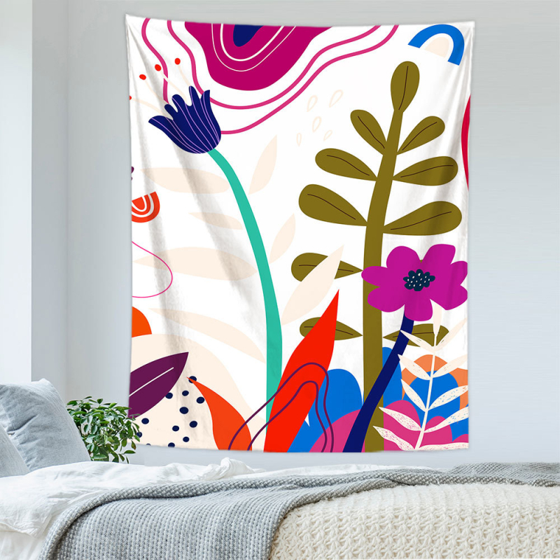 Tapiserie geometrică abstractă — 100% poliester, țesătură nețesută, dreptunghiulară, decor de perete pentru sufragerie și dormitor, Spălare manuală