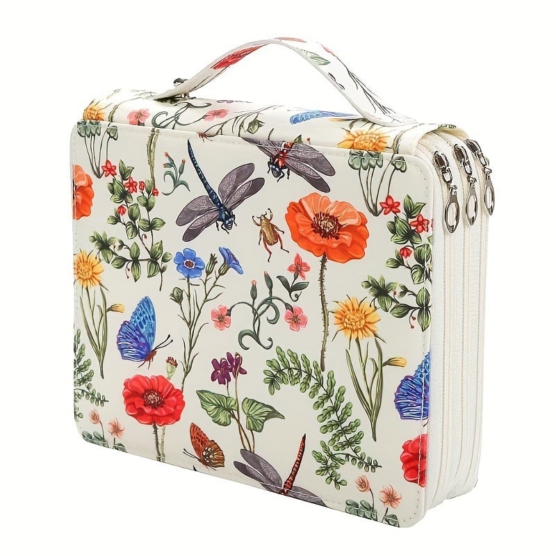 Torba za umjetničke olovke s 120 rupa, od tkanine, unisex, s malim cvjetnim uzorkom
