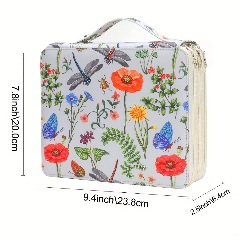 Torba za umjetničke olovke s 120 rupa, od tkanine, unisex, s malim cvjetnim uzorkom