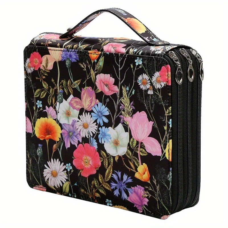 Torba za umjetničke olovke s 120 rupa, od tkanine, unisex, s malim cvjetnim uzorkom