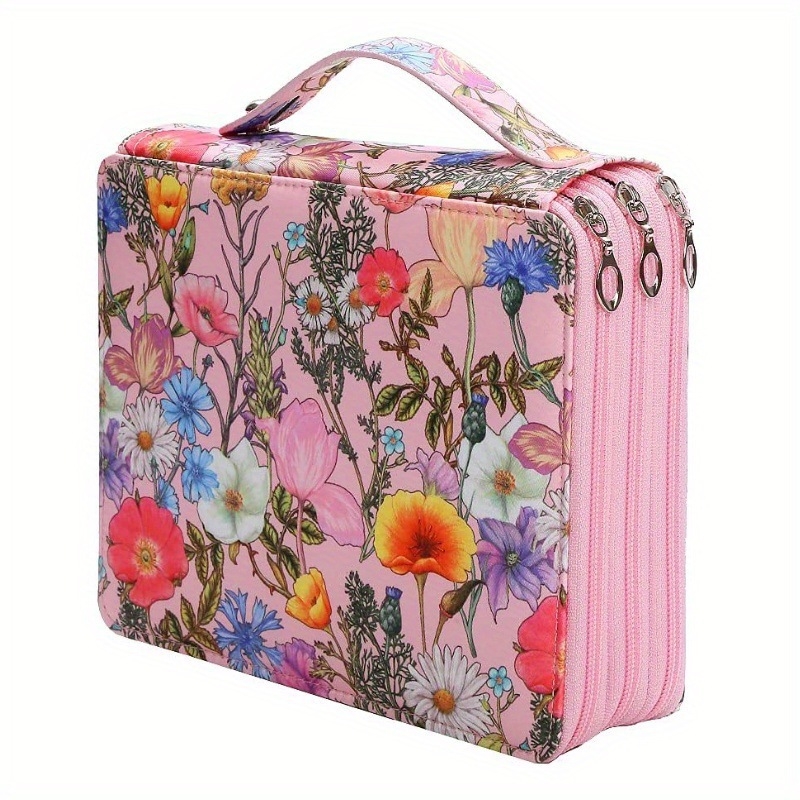 Torba za umjetničke olovke s 120 rupa, od tkanine, unisex, s malim cvjetnim uzorkom