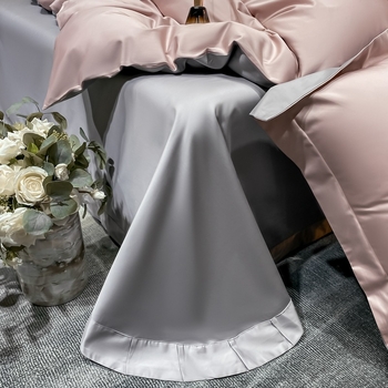 Четиризвен комплект спално бельо, дълговлакнест памук, твил тъкан, реактивен печат и боядисване, 100 нишки памук