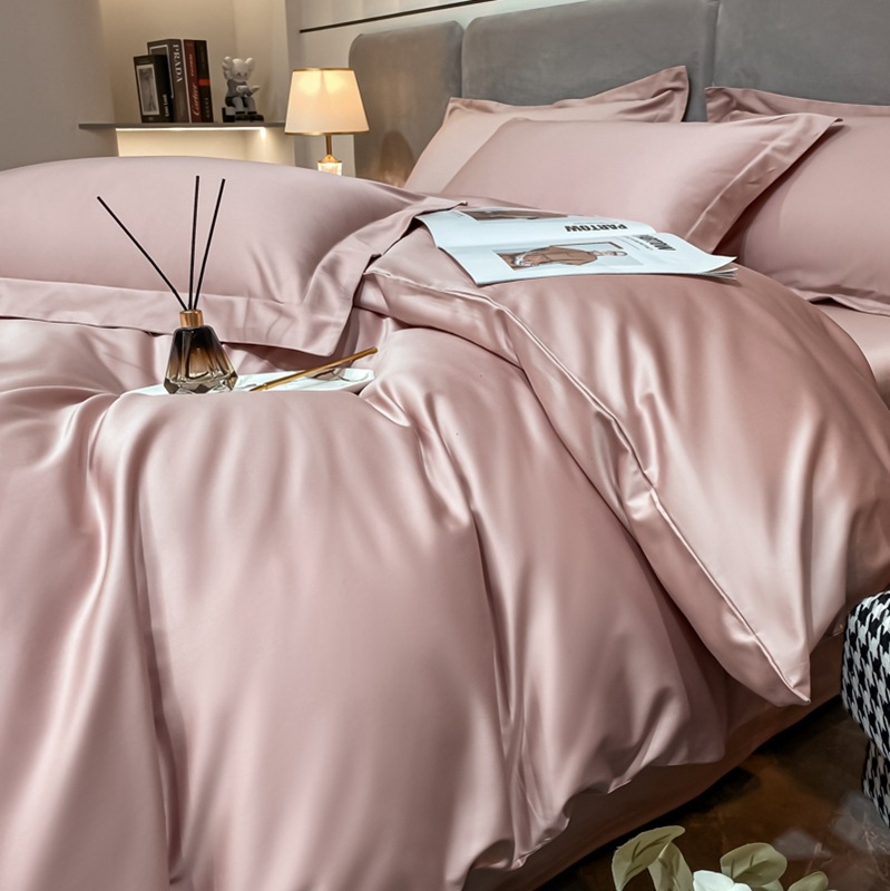 Set pat din patru piese, bumbac cu fibre lungi, țesătură twill, imprimare reactivă și vopsire, 100 fire