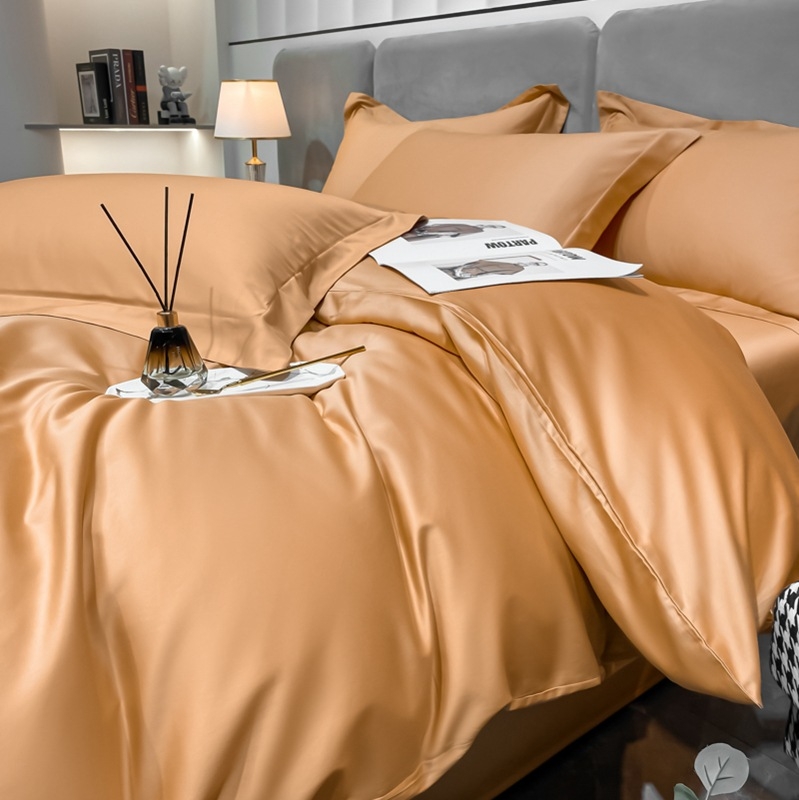 Set pat din patru piese, bumbac cu fibre lungi, țesătură twill, imprimare reactivă și vopsire, 100 fire