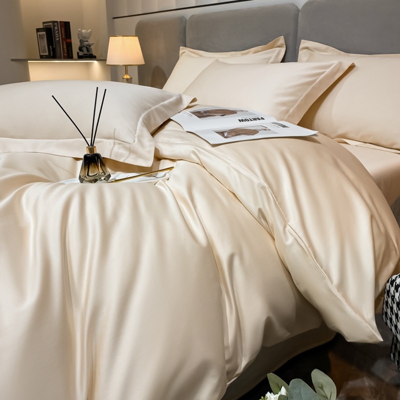 Set pat din patru piese, bumbac cu fibre lungi, țesătură twill, imprimare reactivă și vopsire, 100 fire