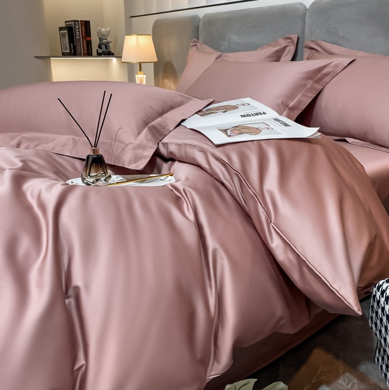 Set pat din patru piese, bumbac cu fibre lungi, țesătură twill, imprimare reactivă și vopsire, 100 fire