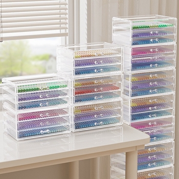 Θήκη μολυβιών με συρτάρι, ακρυλική κατασκευή για γραφείο μαθητών