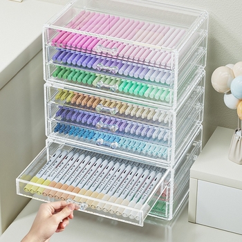 Θήκη μολυβιών με συρτάρι, ακρυλική κατασκευή για γραφείο μαθητών