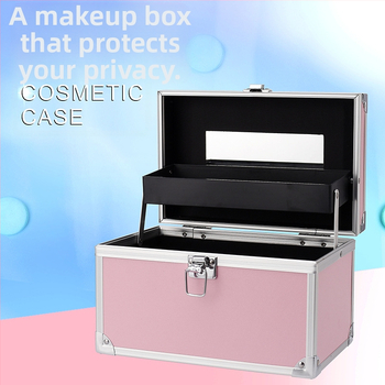 Козметичен калъф с PVC конструкция, отваряне чрез алуминиев рамков механизъм и еднопосочни колела