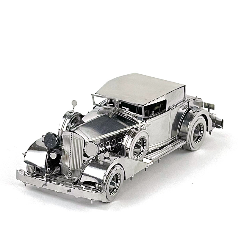 Crazy Model 1934 Packard Klasiskais Auto - 3D metāla puzle no nerūsējošā tērauda, bez līmes, DIY salikšana