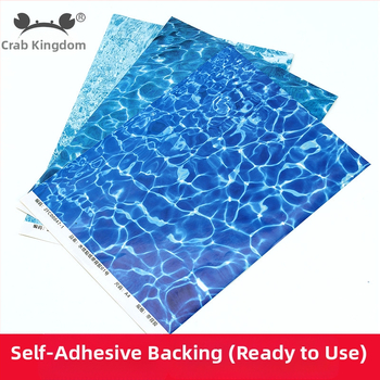 Материал за архитектурен модел DIY за външен миниатюрен пейзаж, хартиени стикери с воден узор и залепваща основа; марка Crab kingdom; готов за DIY; подходящ за възраст 15–35 години; без електричество