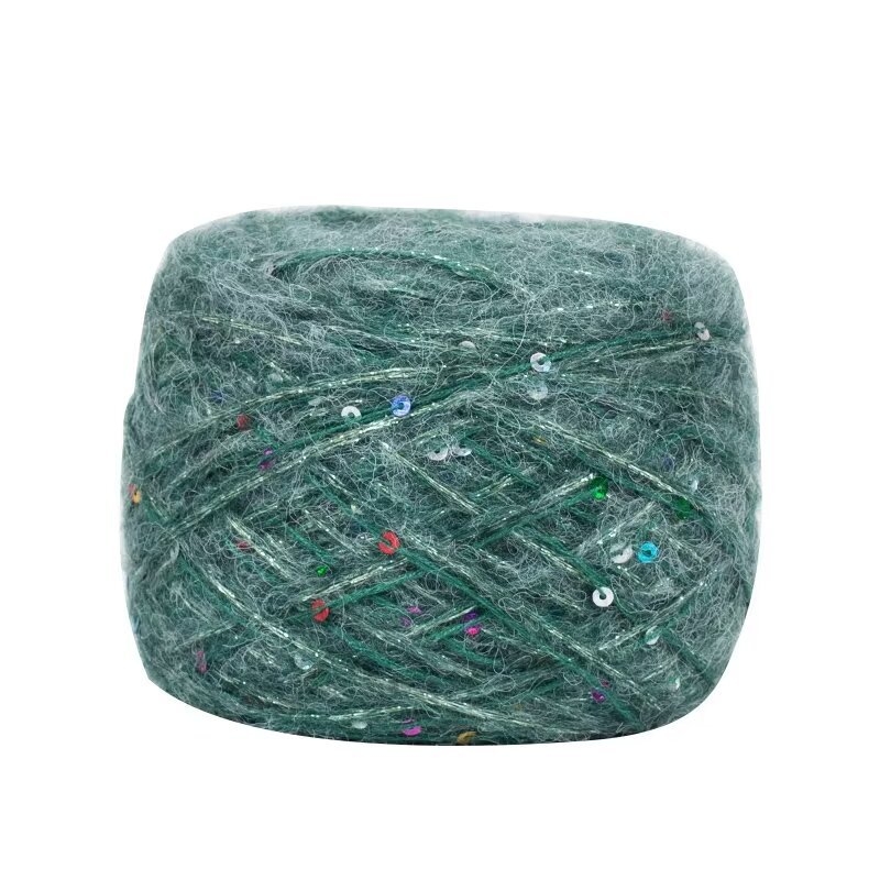 Νήμα Mohair για Πλέξιμο — DIY σετ για φουλάρι και καπέλο με παγιέτες