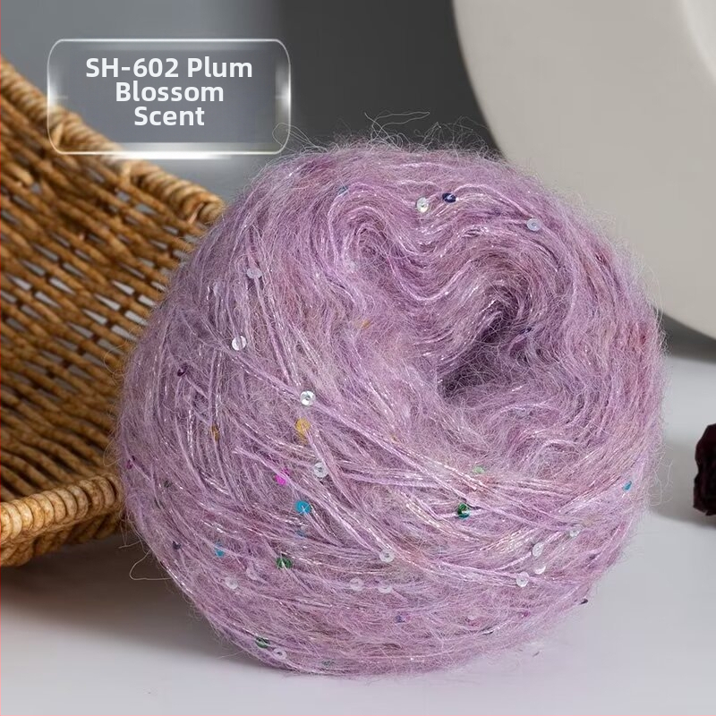 Νήμα Mohair για Πλέξιμο — DIY σετ για φουλάρι και καπέλο με παγιέτες