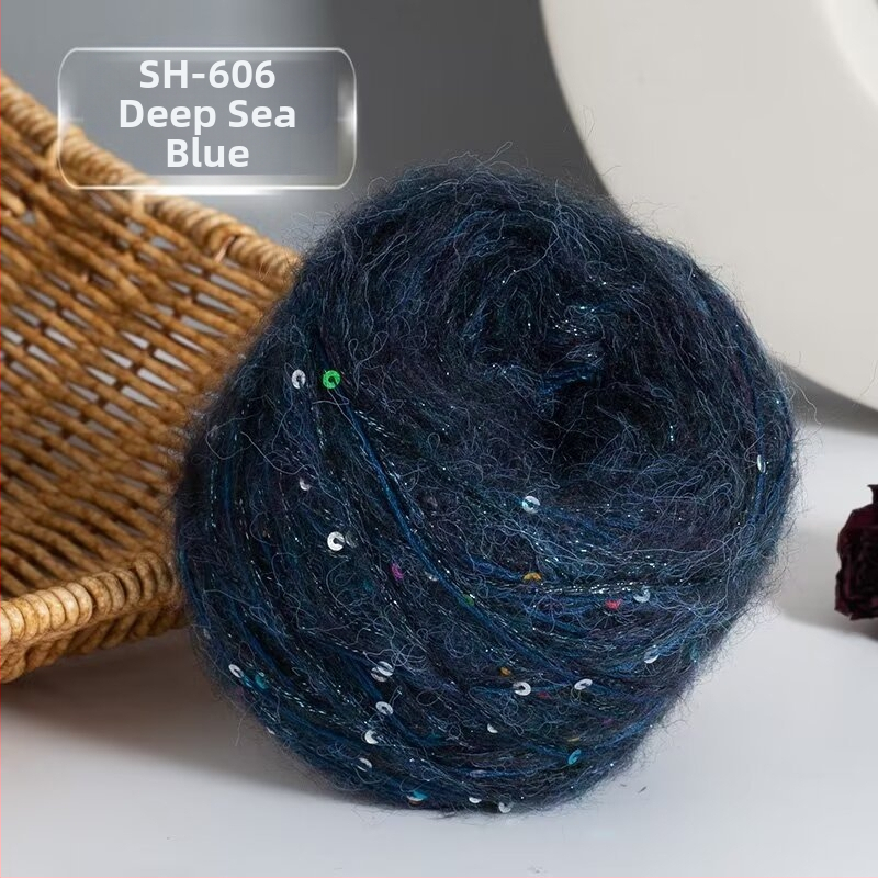 Νήμα Mohair για Πλέξιμο — DIY σετ για φουλάρι και καπέλο με παγιέτες