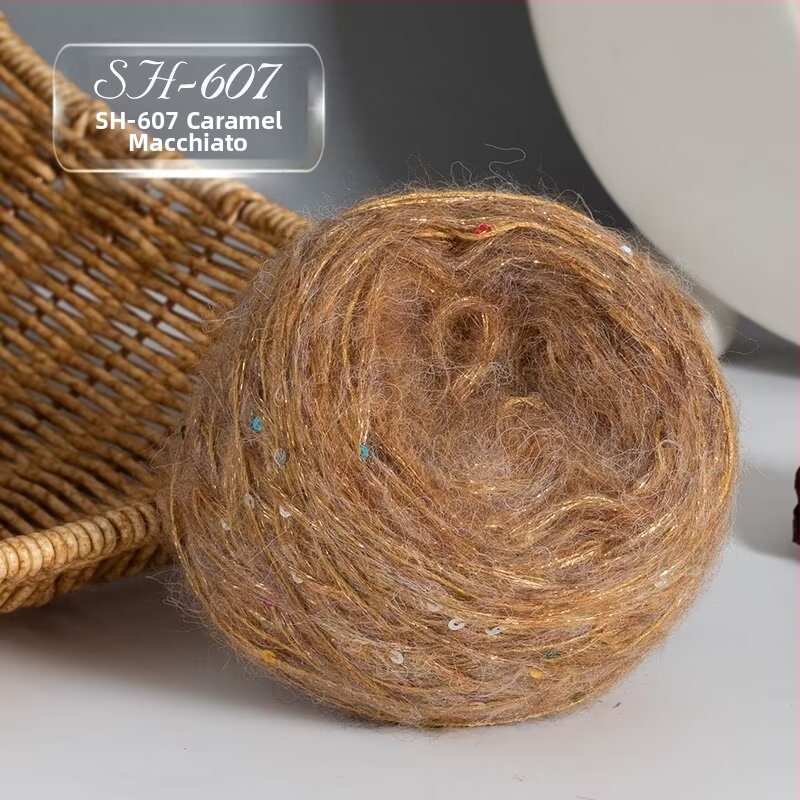 Νήμα Mohair για Πλέξιμο — DIY σετ για φουλάρι και καπέλο με παγιέτες