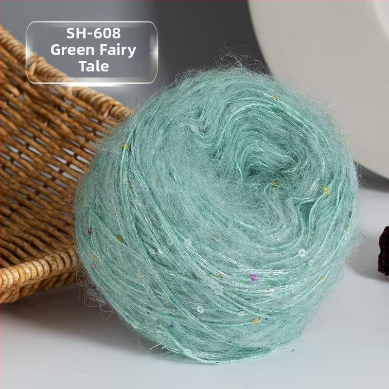 Νήμα Mohair για Πλέξιμο — DIY σετ για φουλάρι και καπέλο με παγιέτες