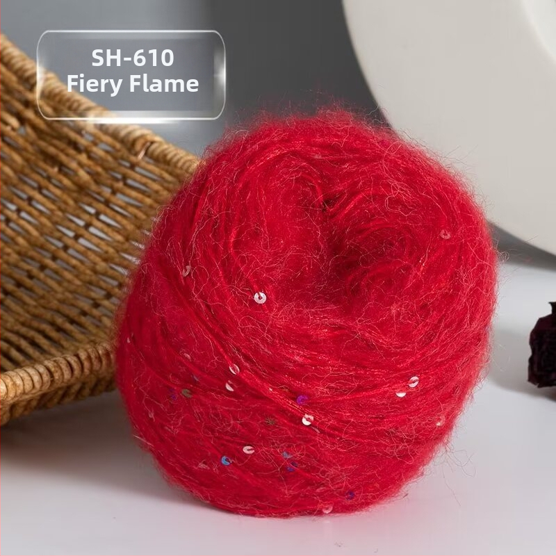 Νήμα Mohair για Πλέξιμο — DIY σετ για φουλάρι και καπέλο με παγιέτες