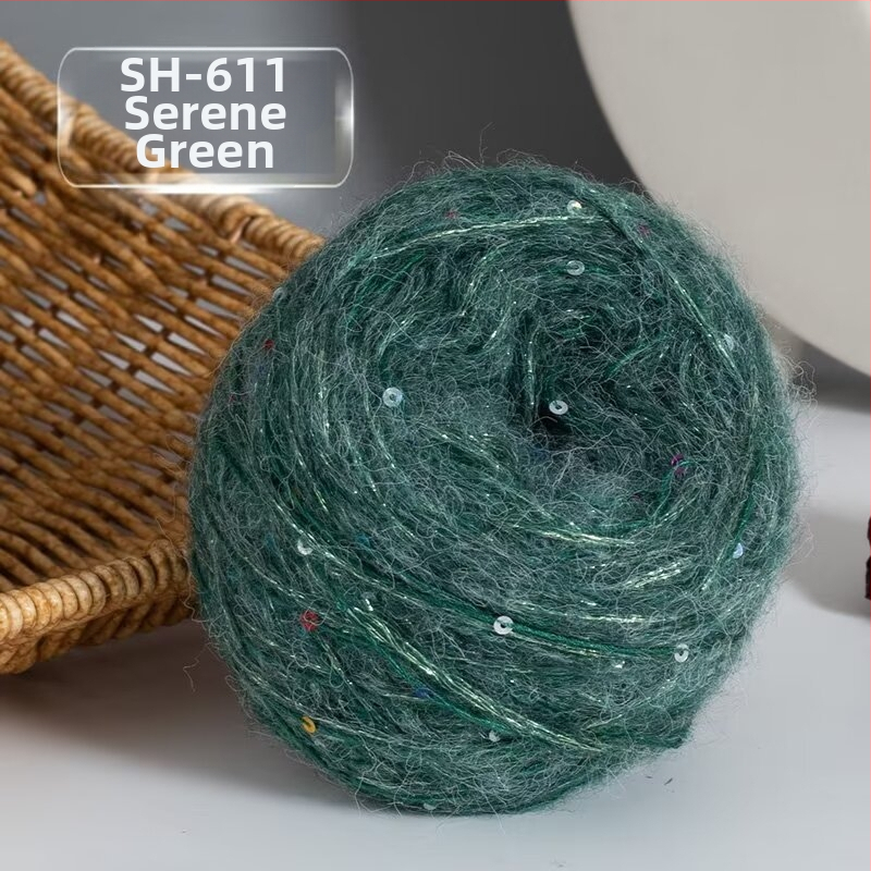 Νήμα Mohair για Πλέξιμο — DIY σετ για φουλάρι και καπέλο με παγιέτες