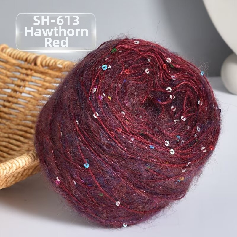 Νήμα Mohair για Πλέξιμο — DIY σετ για φουλάρι και καπέλο με παγιέτες