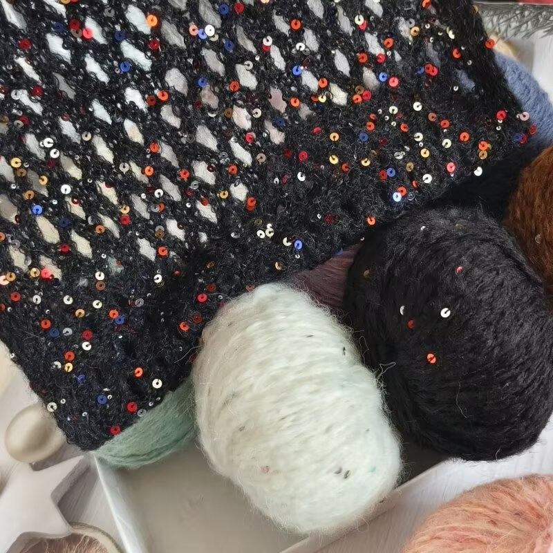 Νήμα παγιέτες από αλπάκα και mohair, worsted spun, μορφή: ρολά, προέλευση: Χεμπέι Μπαοντίν, κατάλληλο για πλέξιμο