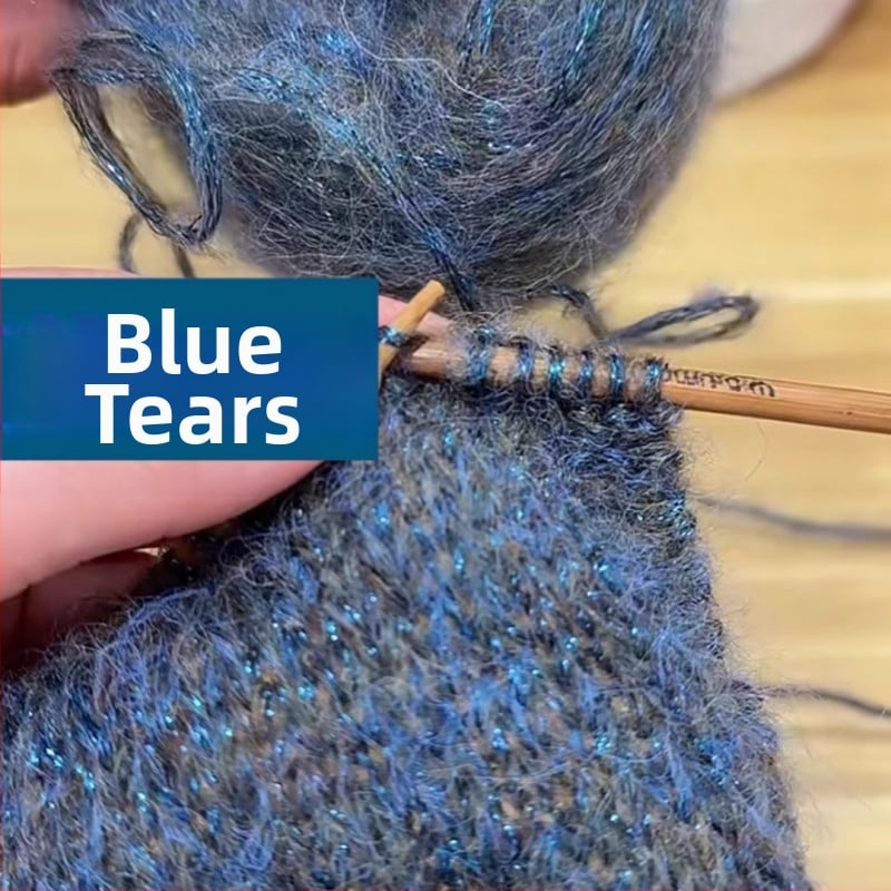 Μόχαϊρ νήμα – αεροστροφή, γραμμή Reunion, για χειροποίητο πλέξιμο, σπρέι μόχαϊρ, Blue Tears