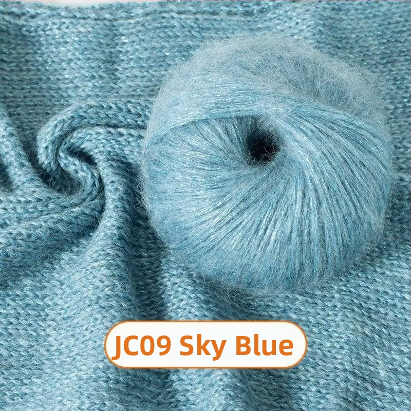 Μόχαϊρ νήμα – αεροστροφή, γραμμή Reunion, για χειροποίητο πλέξιμο, σπρέι μόχαϊρ, Blue Tears