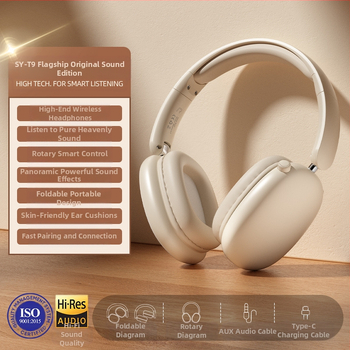 Belaidės žaidimų ausinės virš ausų su Bluetooth 5.3, triukšmo slopinimas, 10 m diapazonas, 8+ valandų veikimo laikas