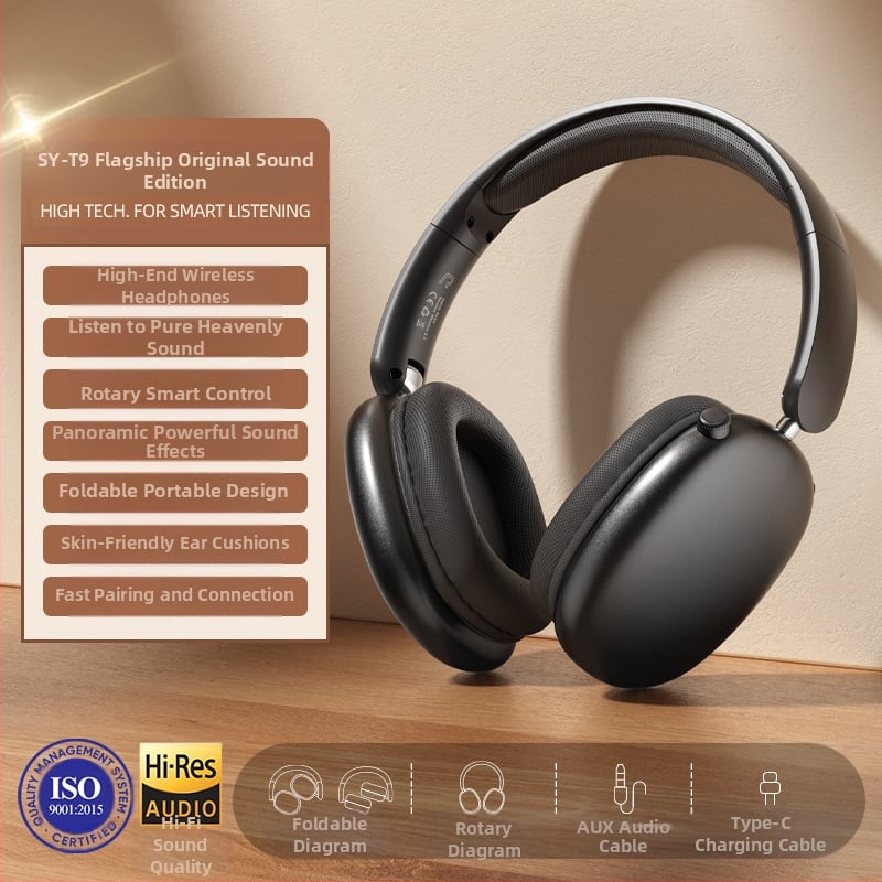 Belaidės žaidimų ausinės virš ausų su Bluetooth 5.3, triukšmo slopinimas, 10 m diapazonas, 8+ valandų veikimo laikas