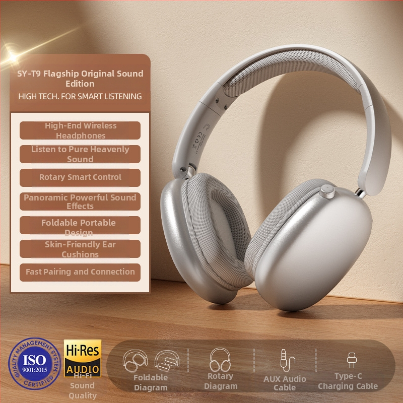 Belaidės žaidimų ausinės virš ausų su Bluetooth 5.3, triukšmo slopinimas, 10 m diapazonas, 8+ valandų veikimo laikas