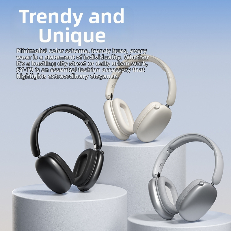 Belaidės žaidimų ausinės virš ausų su Bluetooth 5.3, triukšmo slopinimas, 10 m diapazonas, 8+ valandų veikimo laikas