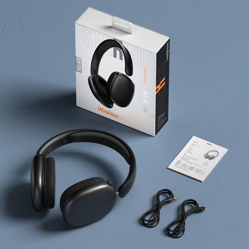 Belaidės žaidimų ausinės virš ausų su Bluetooth 5.3, triukšmo slopinimas, 10 m diapazonas, 8+ valandų veikimo laikas