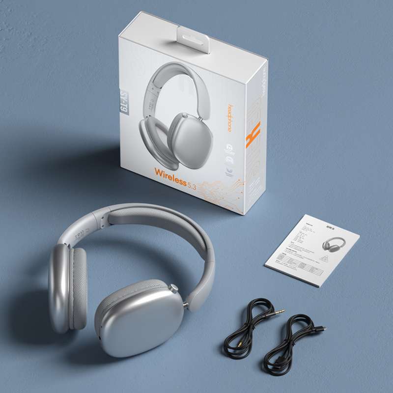 Belaidės žaidimų ausinės virš ausų su Bluetooth 5.3, triukšmo slopinimas, 10 m diapazonas, 8+ valandų veikimo laikas