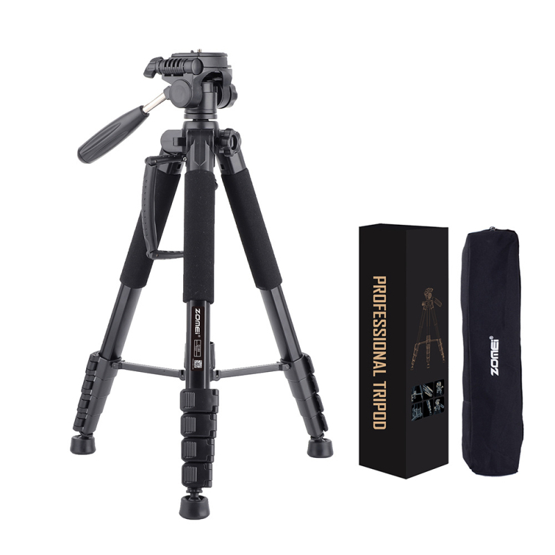 Zomei Q188 statīvs ar 3 asu galvu, alumīnija sakausējums, slodze 5 kg, ātrās atbrīvošanas plāksne