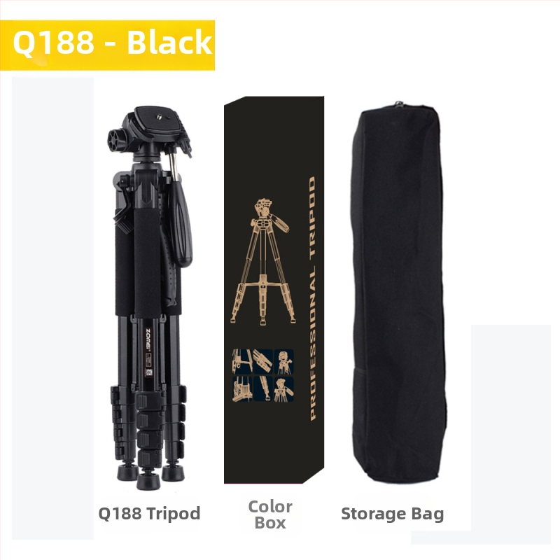 Zomei Q188 statīvs ar 3 asu galvu, alumīnija sakausējums, slodze 5 kg, ātrās atbrīvošanas plāksne