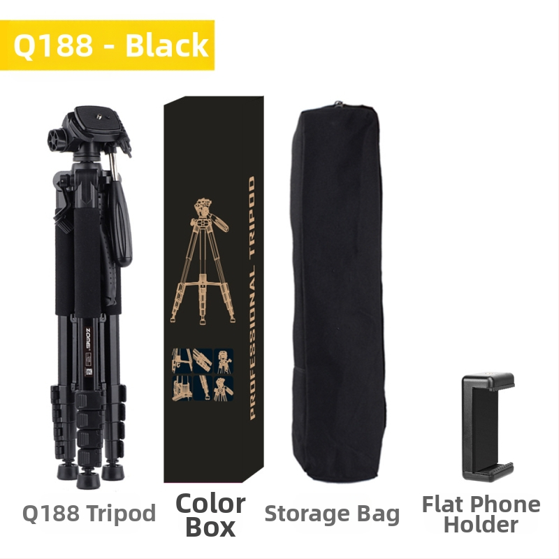 Zomei Q188 statīvs ar 3 asu galvu, alumīnija sakausējums, slodze 5 kg, ātrās atbrīvošanas plāksne