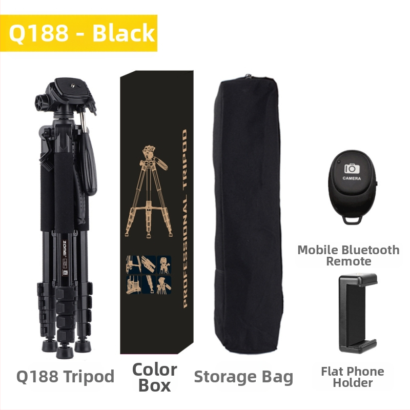 Zomei Q188 statīvs ar 3 asu galvu, alumīnija sakausējums, slodze 5 kg, ātrās atbrīvošanas plāksne