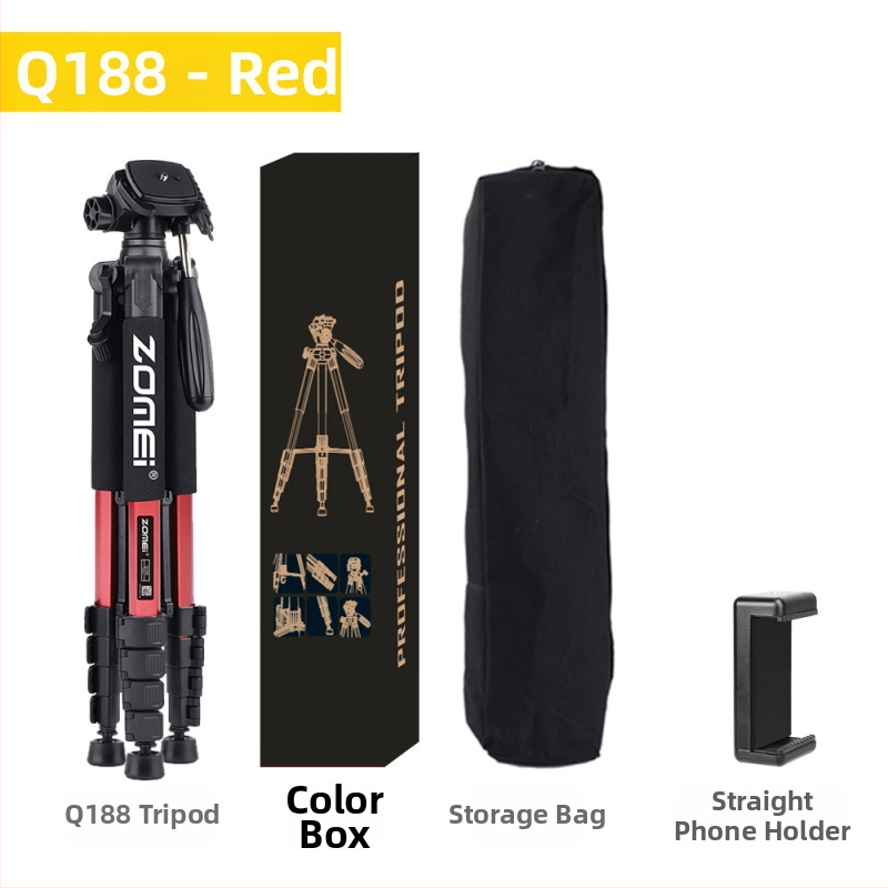 Zomei Q188 statīvs ar 3 asu galvu, alumīnija sakausējums, slodze 5 kg, ātrās atbrīvošanas plāksne