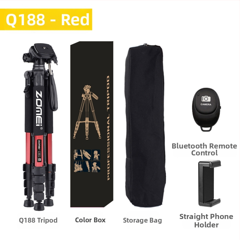 Zomei Q188 statīvs ar 3 asu galvu, alumīnija sakausējums, slodze 5 kg, ātrās atbrīvošanas plāksne