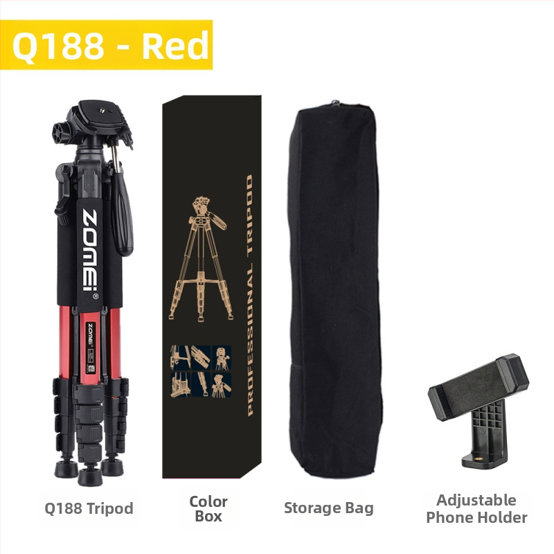 Zomei Q188 statīvs ar 3 asu galvu, alumīnija sakausējums, slodze 5 kg, ātrās atbrīvošanas plāksne