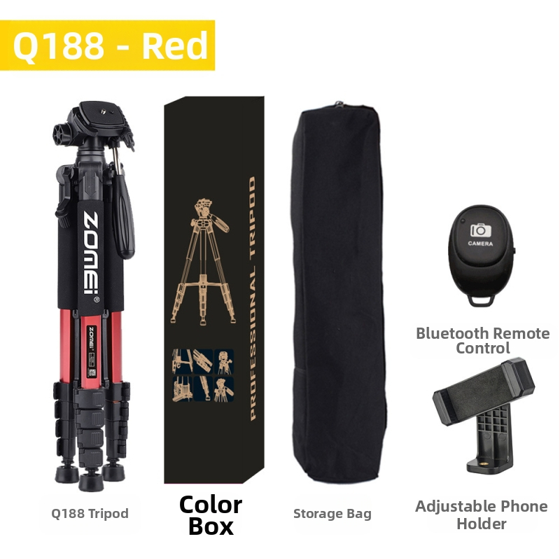 Zomei Q188 statīvs ar 3 asu galvu, alumīnija sakausējums, slodze 5 kg, ātrās atbrīvošanas plāksne