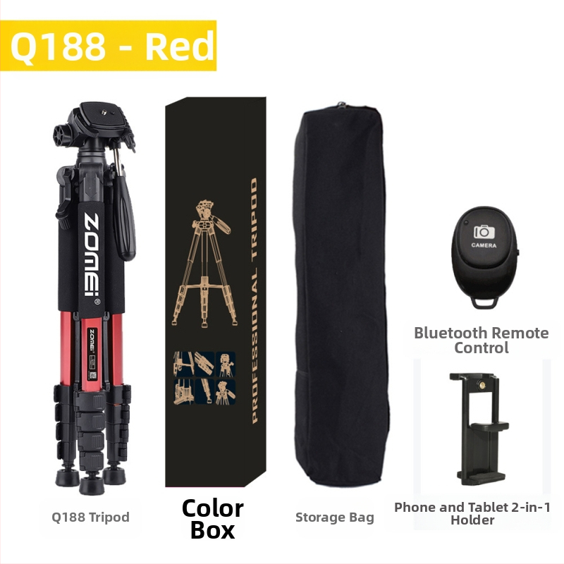 Zomei Q188 statīvs ar 3 asu galvu, alumīnija sakausējums, slodze 5 kg, ātrās atbrīvošanas plāksne