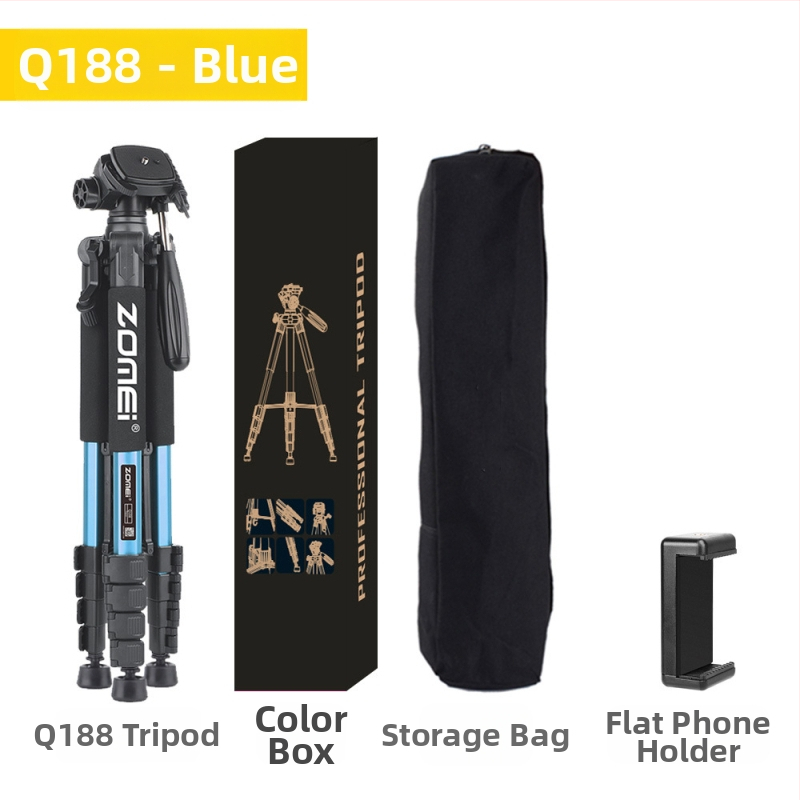 Zomei Q188 statīvs ar 3 asu galvu, alumīnija sakausējums, slodze 5 kg, ātrās atbrīvošanas plāksne