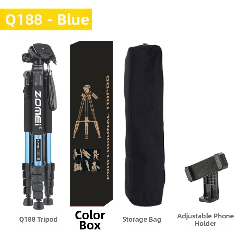 Zomei Q188 statīvs ar 3 asu galvu, alumīnija sakausējums, slodze 5 kg, ātrās atbrīvošanas plāksne