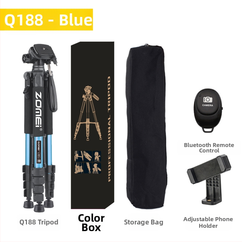 Zomei Q188 statīvs ar 3 asu galvu, alumīnija sakausējums, slodze 5 kg, ātrās atbrīvošanas plāksne