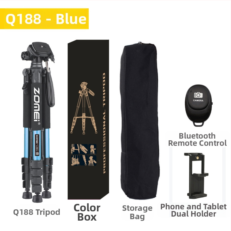 Zomei Q188 statīvs ar 3 asu galvu, alumīnija sakausējums, slodze 5 kg, ātrās atbrīvošanas plāksne