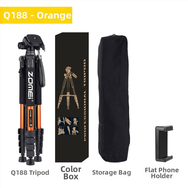 Zomei Q188 statīvs ar 3 asu galvu, alumīnija sakausējums, slodze 5 kg, ātrās atbrīvošanas plāksne