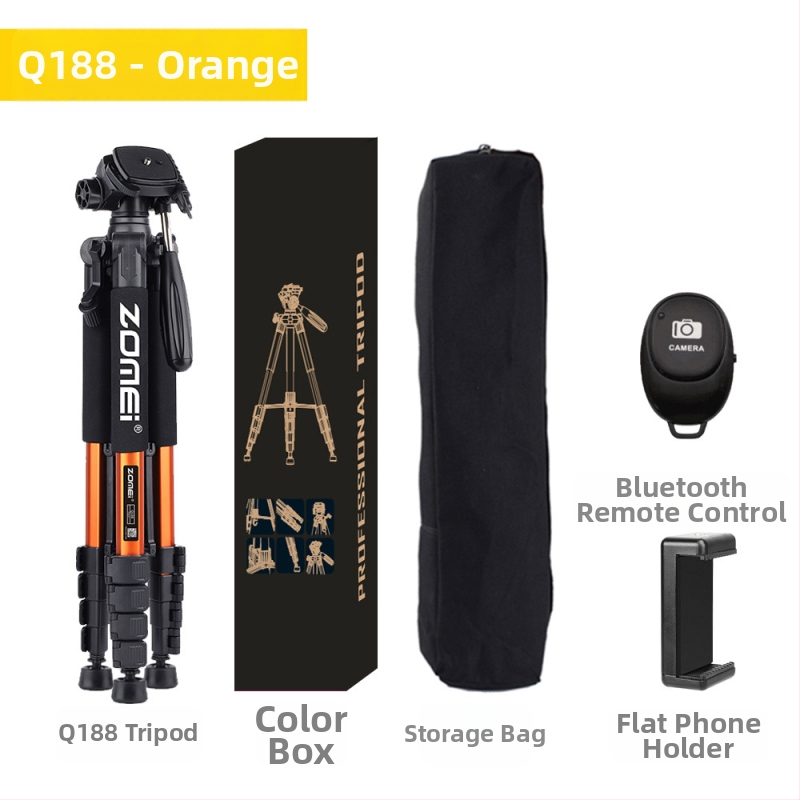 Zomei Q188 statīvs ar 3 asu galvu, alumīnija sakausējums, slodze 5 kg, ātrās atbrīvošanas plāksne